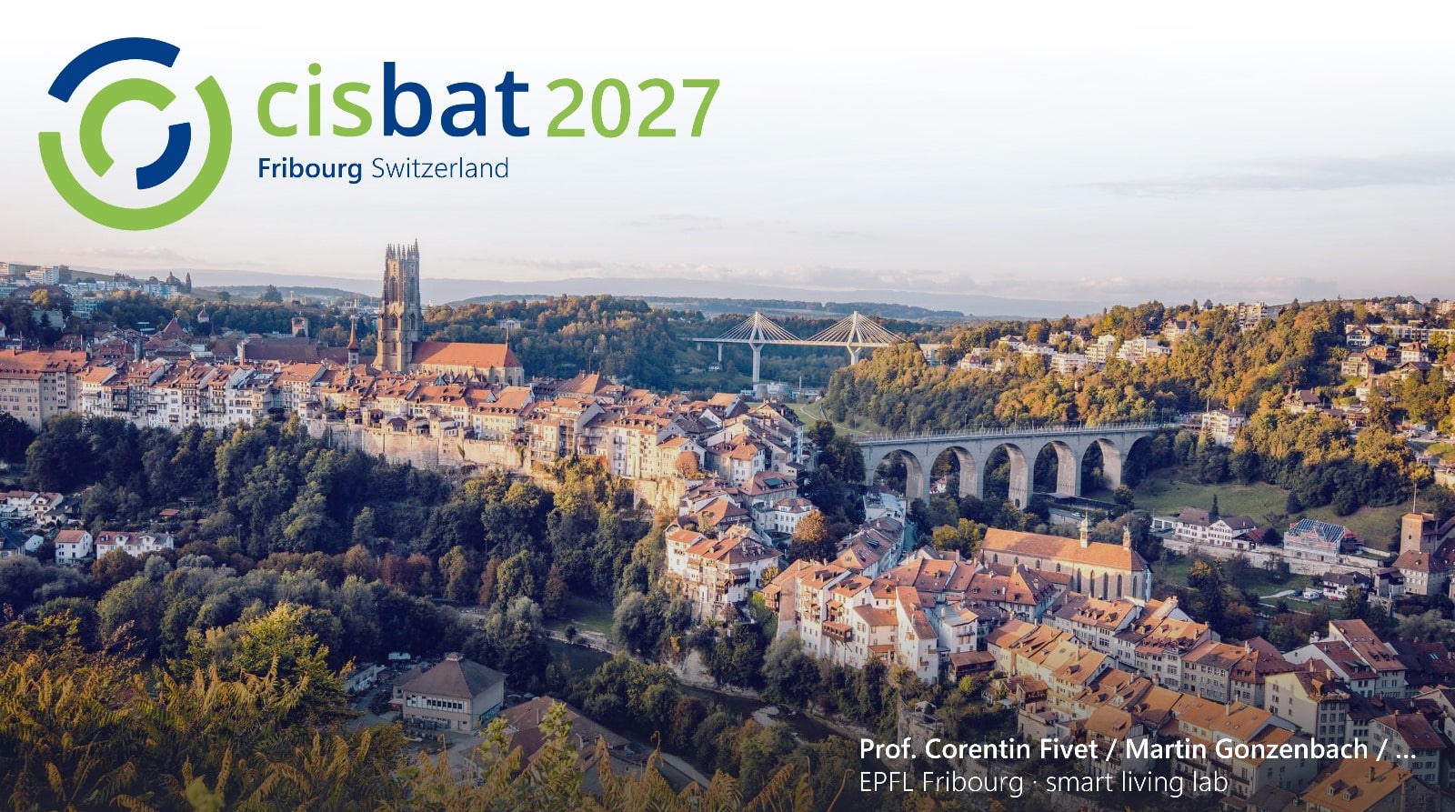 CISBAT 2027 announcement with photo of Fribourg old town