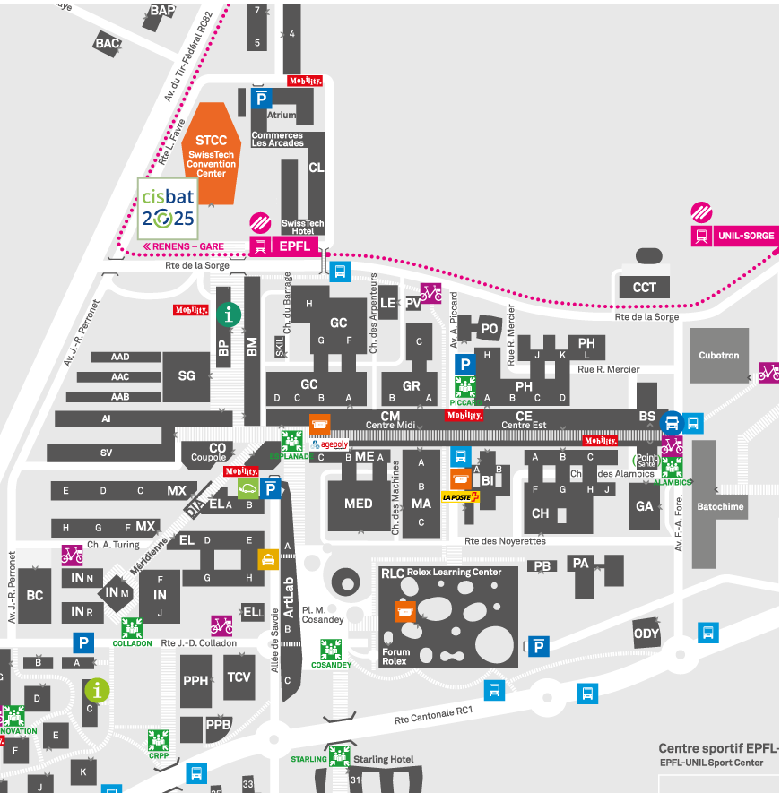 Campus map with conference center